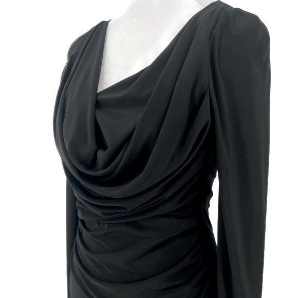 VERA WANG Women's Long Sleeve Matte Jersey Cowl Neck Gown / Size 6, 8, 14 NWT - Picture 7 of 11